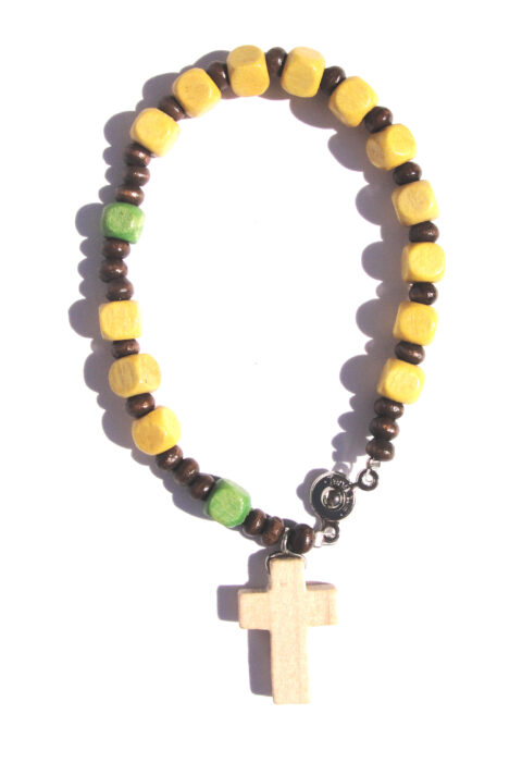 Bracelet-chapelet jaune