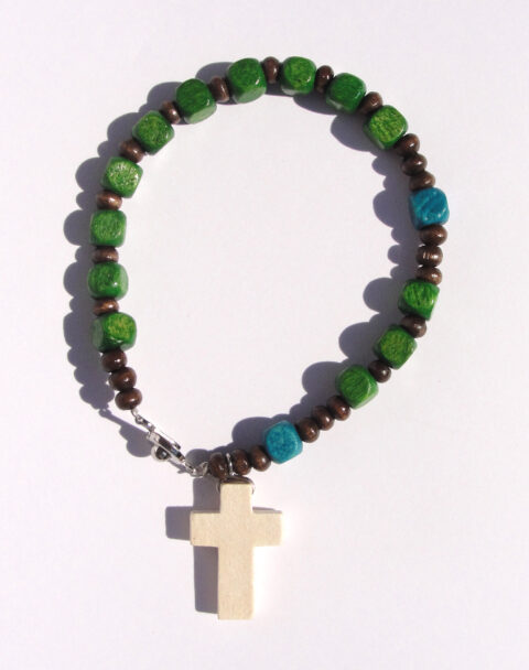 Bracelet-chapelet vert