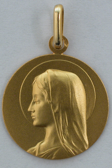 Médaille Vierge 18 carats 18 mm