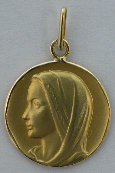 Médaille Vierge 18 carats 14 mm