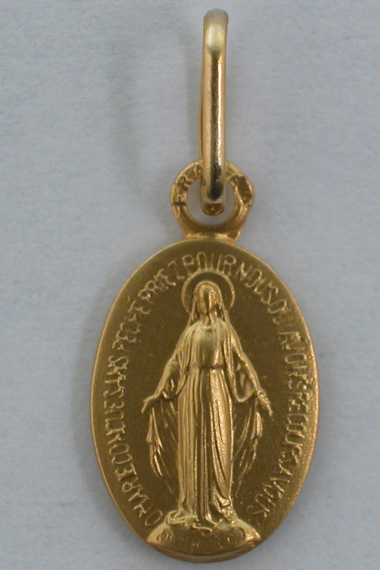Médaille Miraculeuse bord classique 18 carats 9 mm