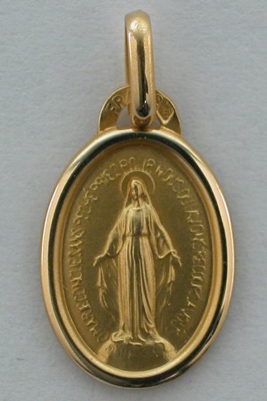 Médaille Miraculeuse bord poli 18 carats 11 mm