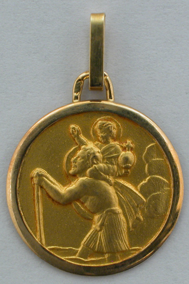Médaille St Christophe 18 carats 16 mm