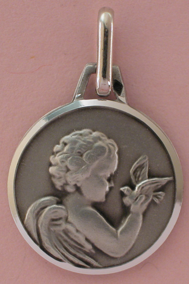 Médaille Ange lapidée 14 mm