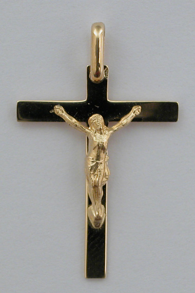 Croix Or avec Christ 18 carats