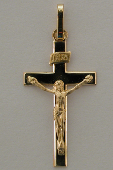 Croix Or avec Christ 18 carats