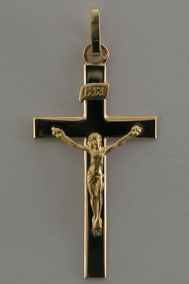 Croix Or avec Christ 18 carats