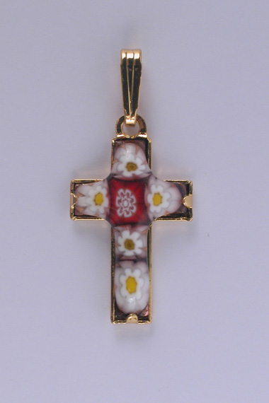 Croix Emaux GD. Feu Fleur Rouge