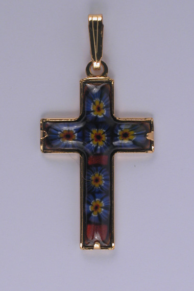Croix Emaux GD. Feu Lapis/Rouge