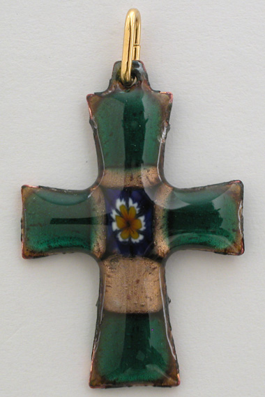 Croix Emaux GD. Feu Verte/Rose
