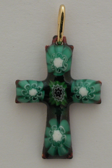 Croix Emaux GD. Feu Rustique Verte