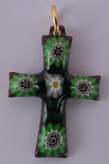 Croix Emaux GD. Feu Rustique Verte