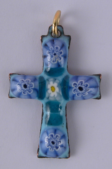 Croix Emaux GD. Feu Rustique Turquoise