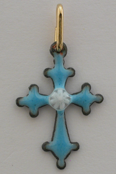 Croix Emaux GD. Feu Dentelle : Turquoise