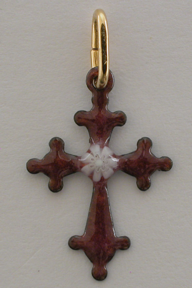 Croix Emaux GD. Feu Dentelle : Rose