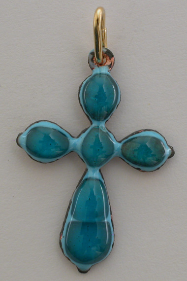 Croix Emaux GD. Feu Arrondie : Turquoise