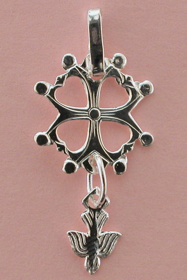 Croix Argent Huguenotte Colombe Plate