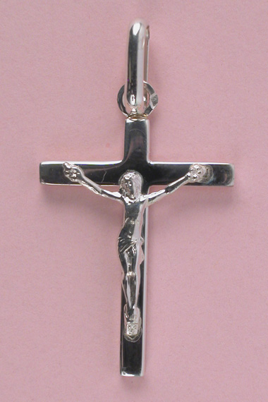 Croix Argent avec Christ