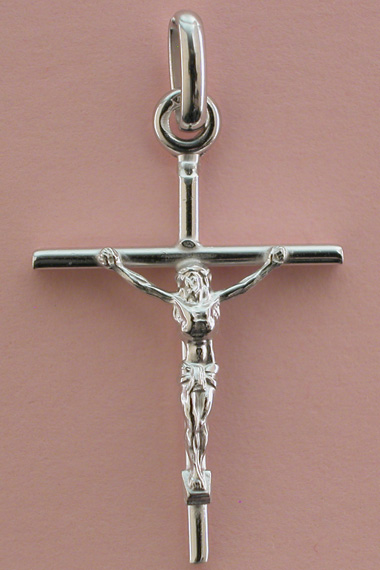 Croix Argent avec Christ