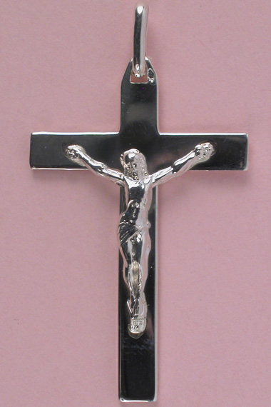 Croix Argent avec Christ