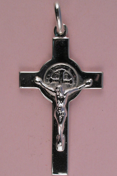 Croix Argent St Benoit