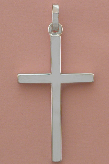 Croix Argent Rhodie Fantaisie