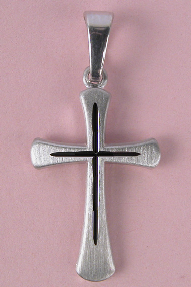 Croix Argent Mat Rhodie/Diamantage