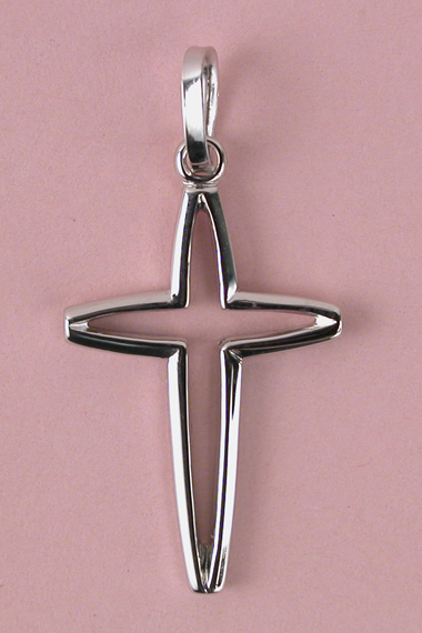 Croix Argent Rhodie Fantaisie