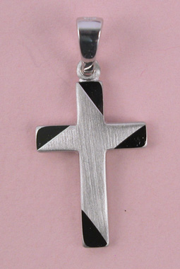 Croix Argent Fantaisie Polie/Mate