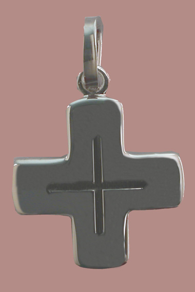 Croix Argent Rhodie Fantaisie