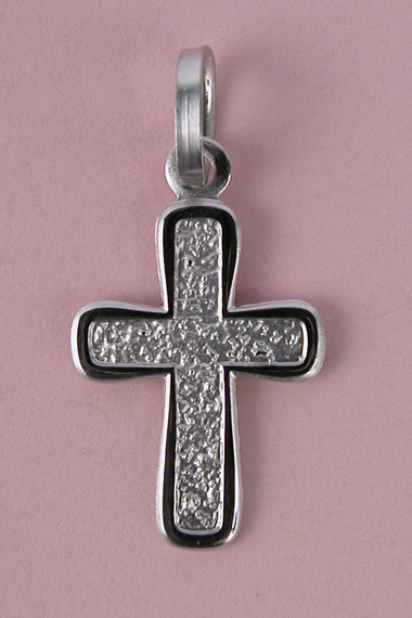 Croix Argent Rhodie Fantaisie