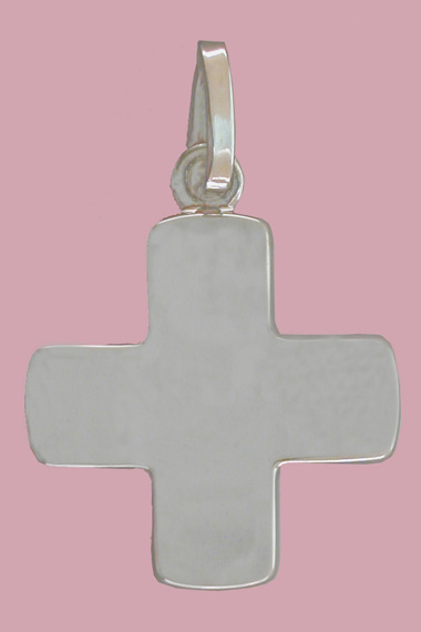 Croix Argent Rhodie Fantaisie