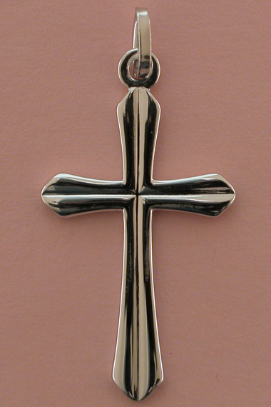 Croix Argent Rhodie Fantaisie