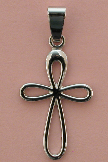 Croix Argent Rhodie Fantaisie