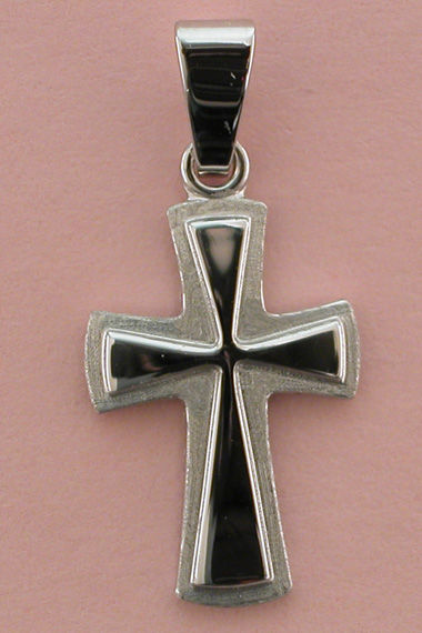 Croix Argent Rhodie Fantaisie