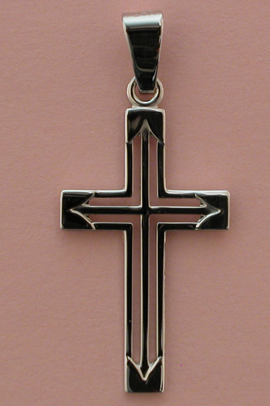 Croix Argent Rhodie Fantaisie