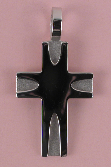 Croix Argent Rhodie Fantaise