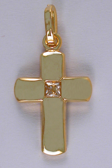 Croix PO Fantaisie Zircon Blanc