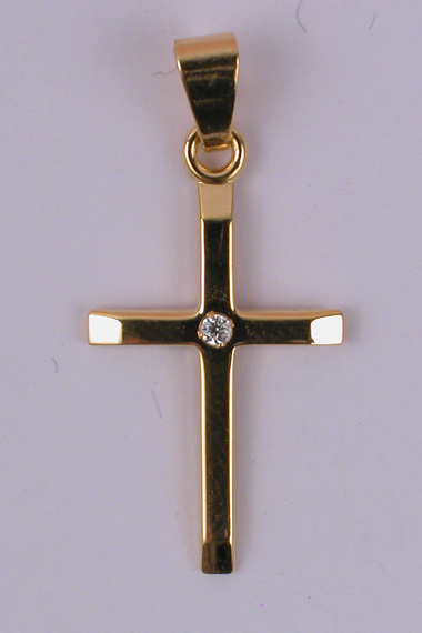 Croix PO Fantaisie Fine + Zircon
