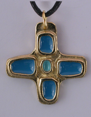 Création Bénédictine Croix Bronze Turquoise