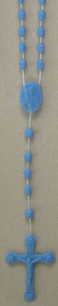 Chapelet ficelle plastique bleu