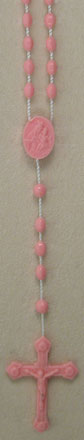 Chapelet ficelle plastique rose