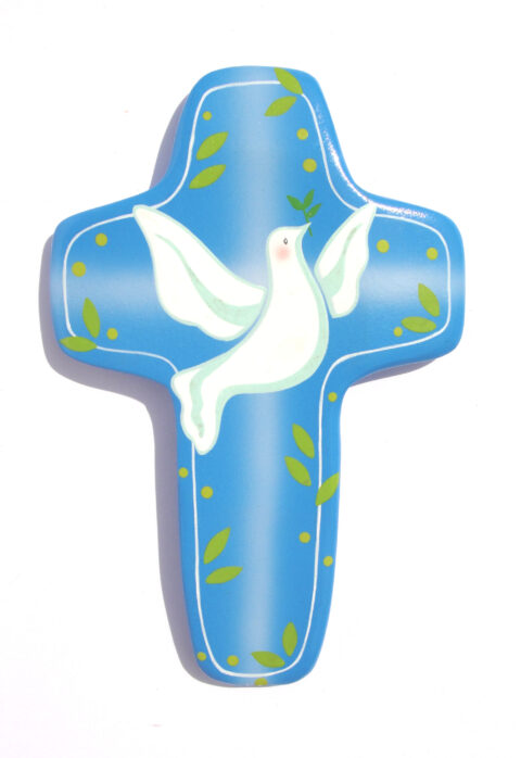Croix colombe bleue