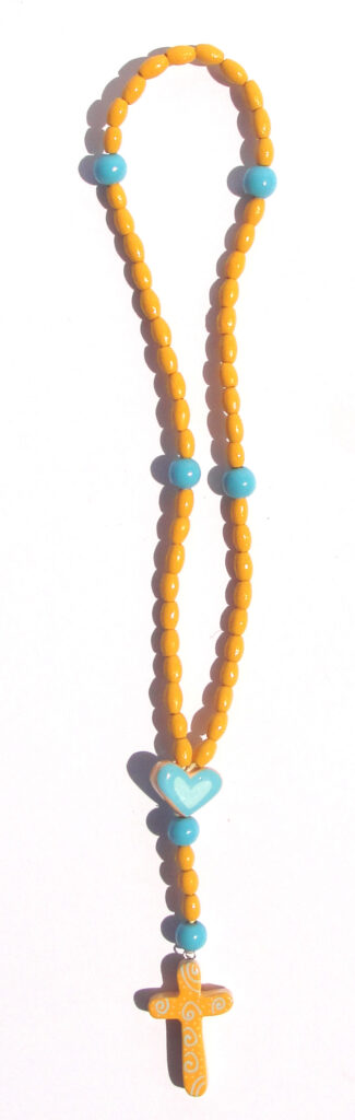 Chapelet cœur bleu