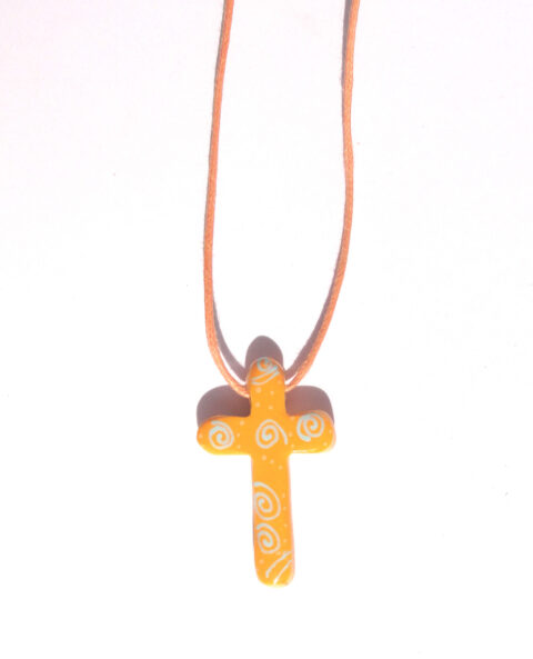 Croix pendentif orange