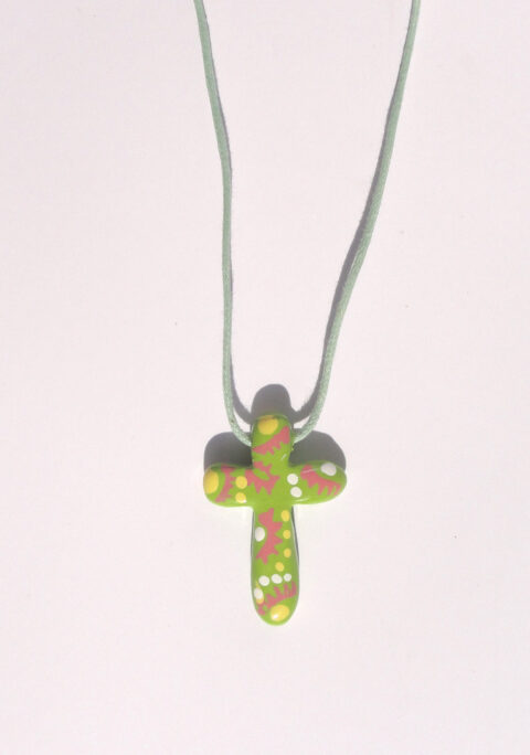 Croix pendentif vert