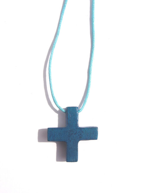Croix teintée bleue