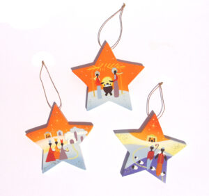 Set 3 étoiles oranges