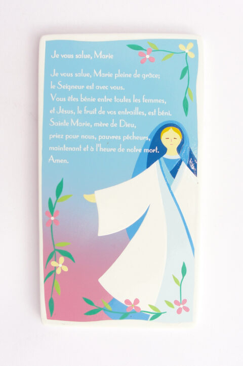 Prière " Je vous salue Marie " bleu