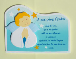 Cadre " Ange gardien " bleu